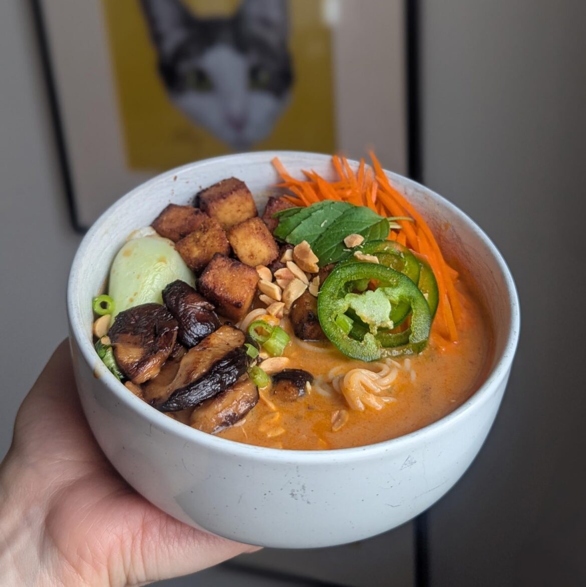 [homemade] thai red curry ramen.