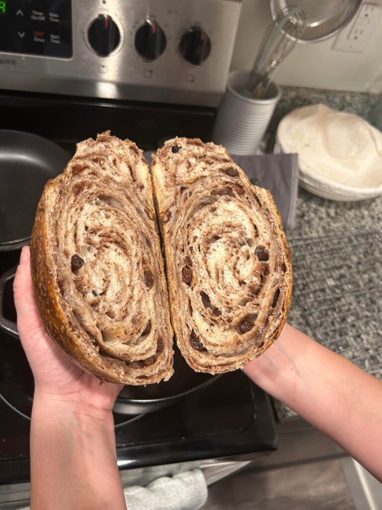 My gf's cinnamon raisin sourdough.