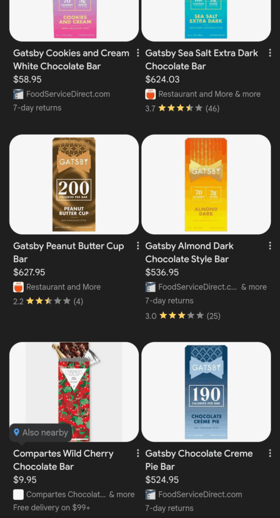 Gatsby Chocolate idea