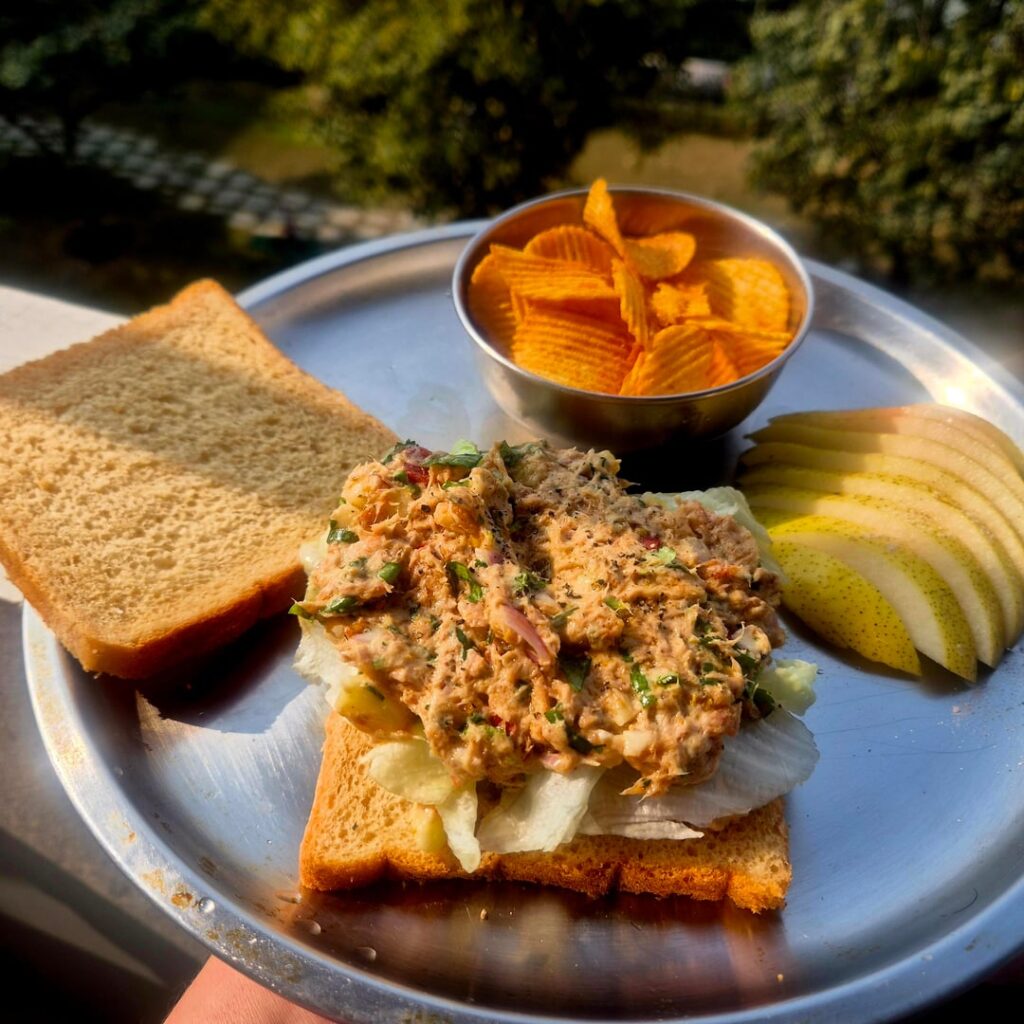 Tuna sandwich Indian pickle style