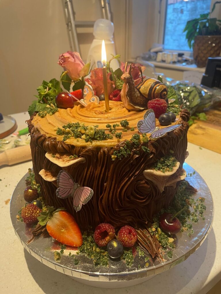 Made myself a tree stump cake for my birthday