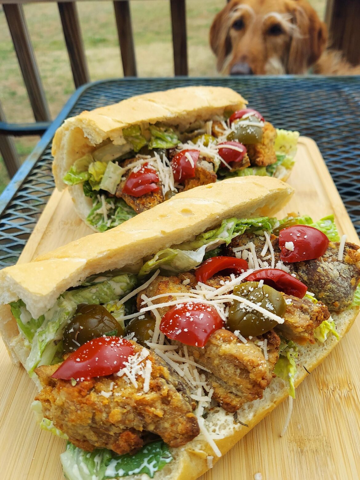 Someone was eyeing my chick'n Caesar sub