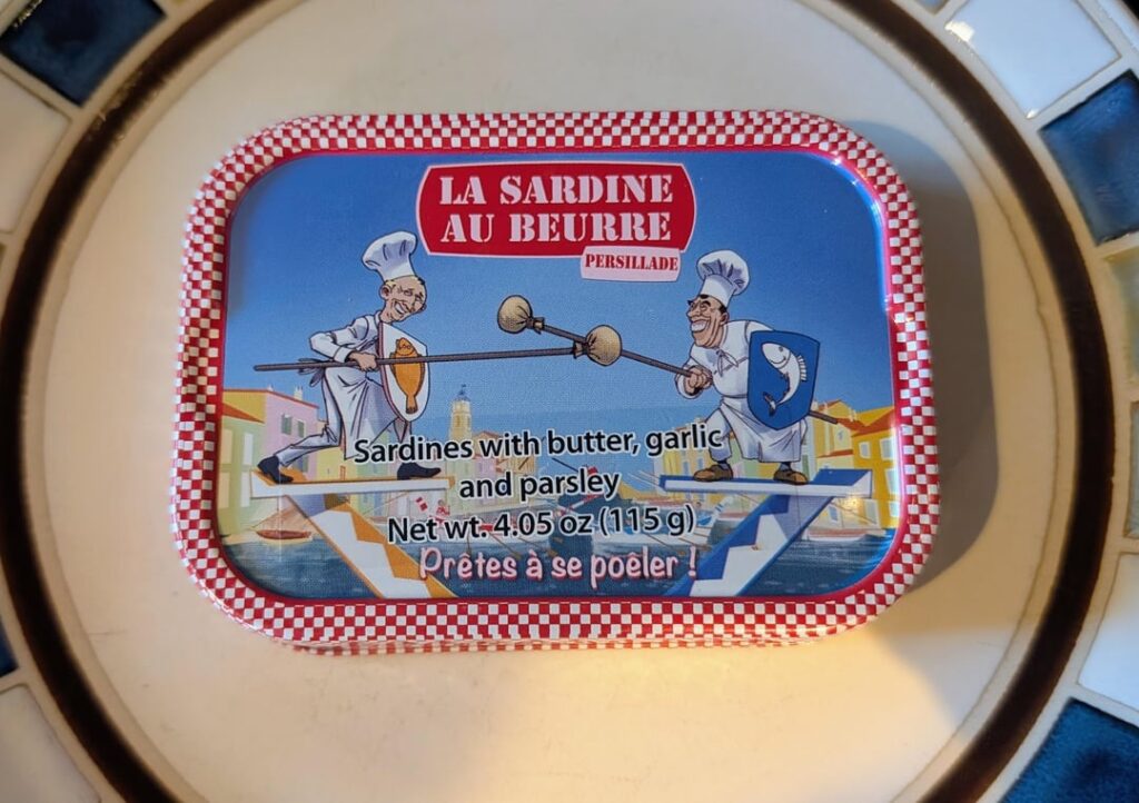 Sardines with butter and garlic.