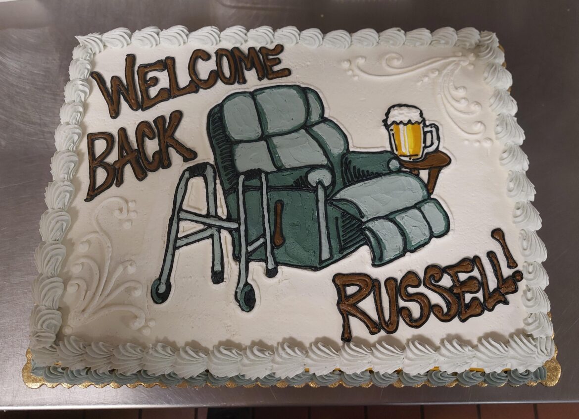 Not my best freehand drawing, but hopefully good enough for the poor guy recovering from a double knee replacement 😬