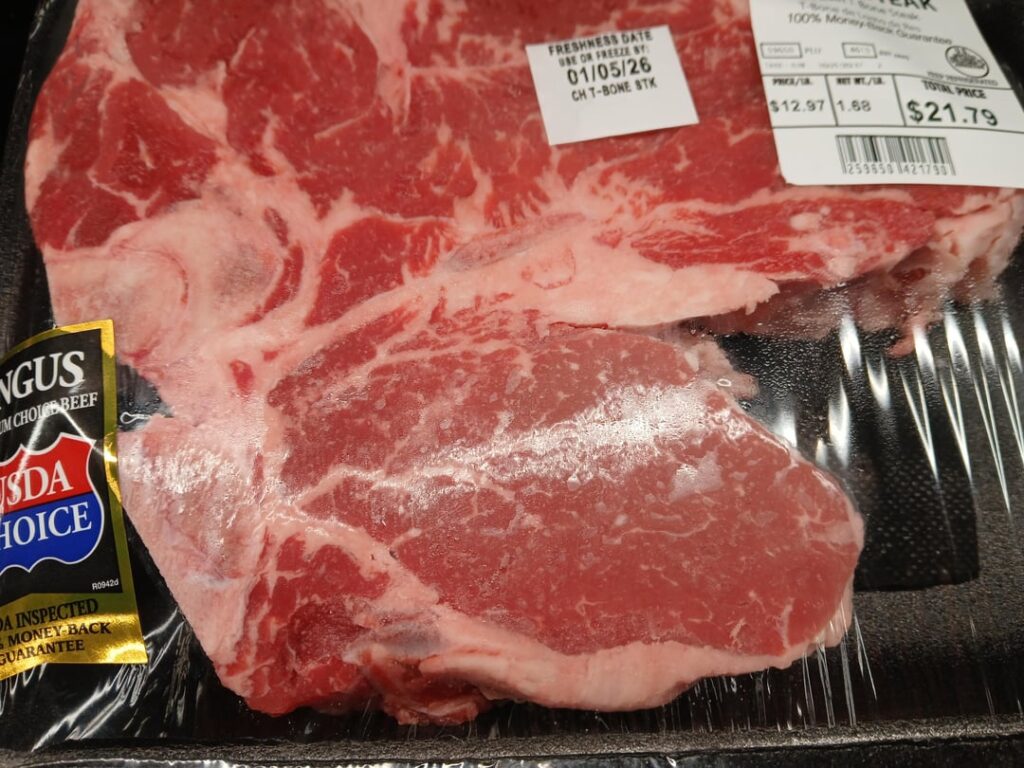 One nice thing about Walmart steaks is they don't sell porterhouse for $2 more than T-Bone