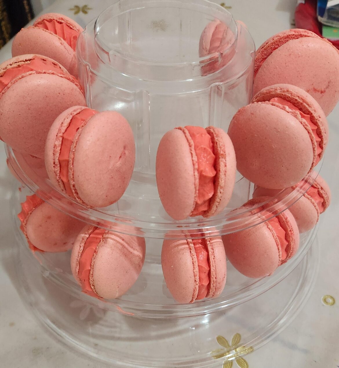 Blush Bites: Pink Macarons Filled with Dreamy Vanilla Cream