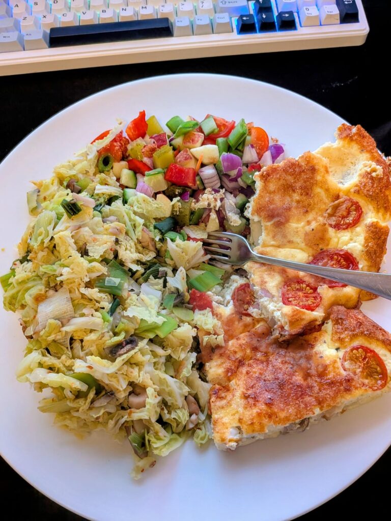 Dinner no.3 - big bowl of crustless quiche