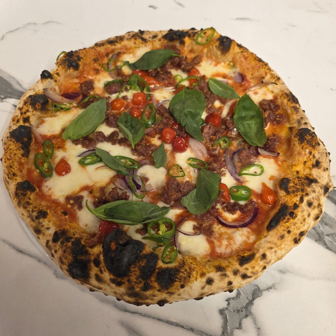 Fennel Sausage, Chillies, Red Onion, Roquito Peppers