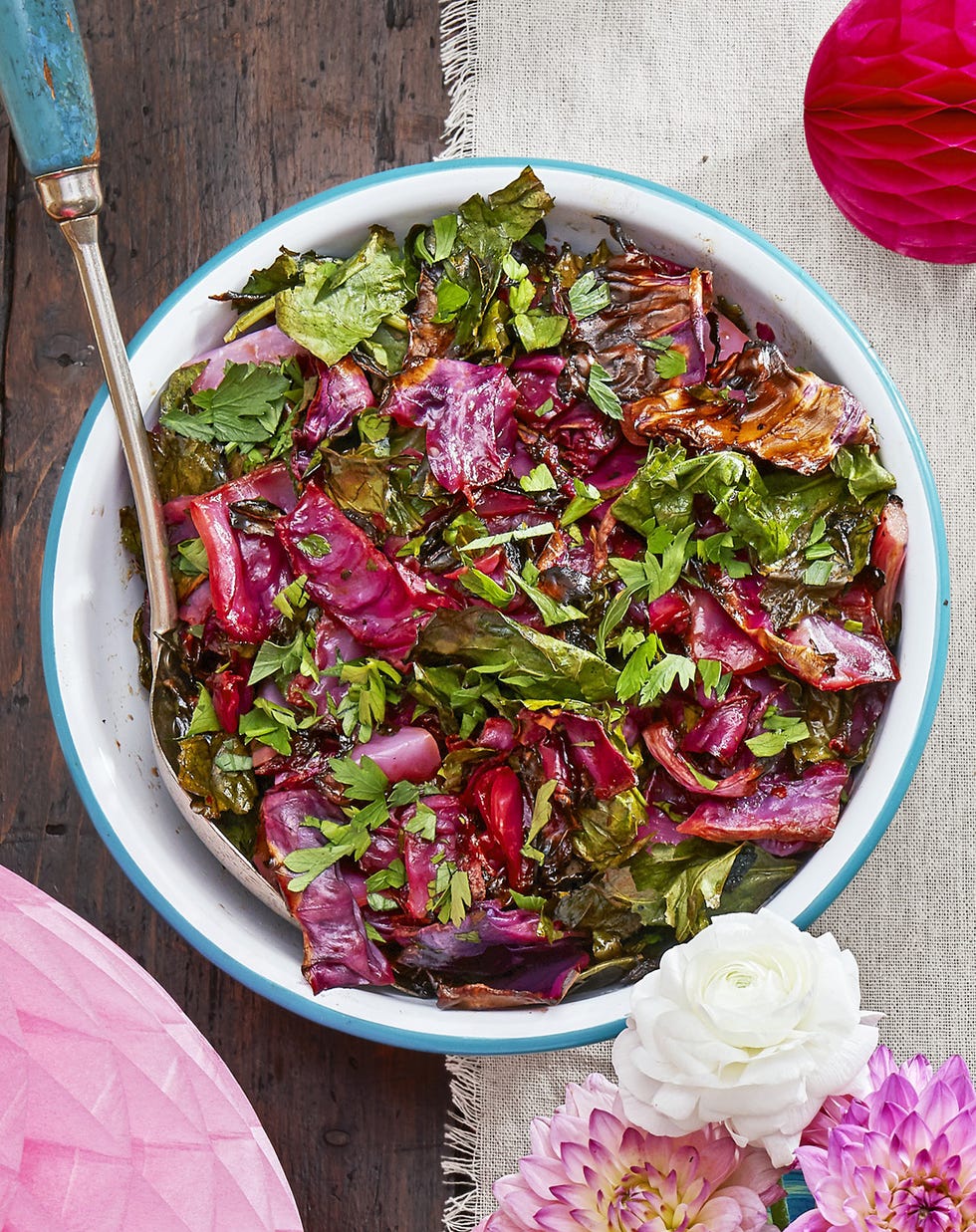 Roasted Red Cabbage-and- Collard Green Slaw Recipe roasted red cabbage and collard green slaw recipe