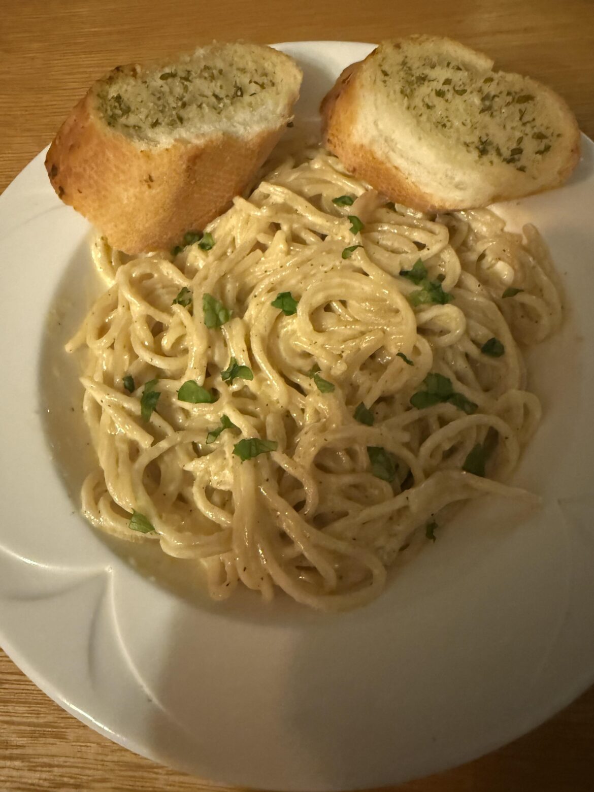 My pasta with a lot of Parmesan cheese