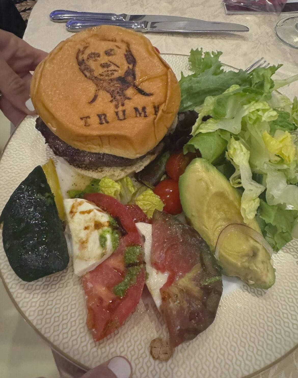 Putting your face on a burger