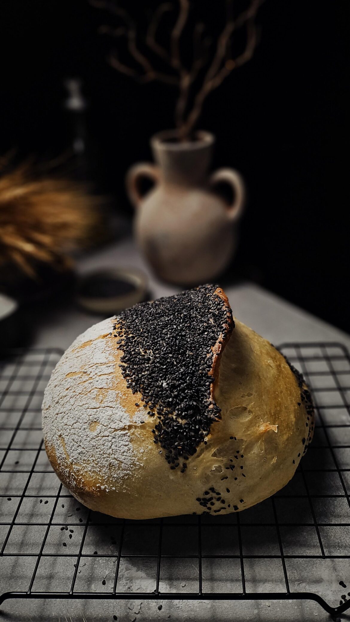 Fluffy Wheat Bread with a Black Cumin Crust