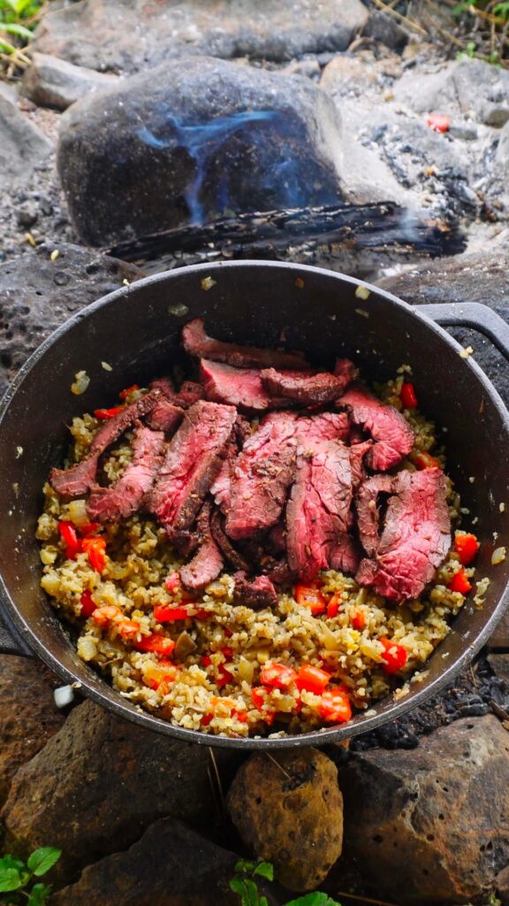 Grilled water buffalo & fried rice