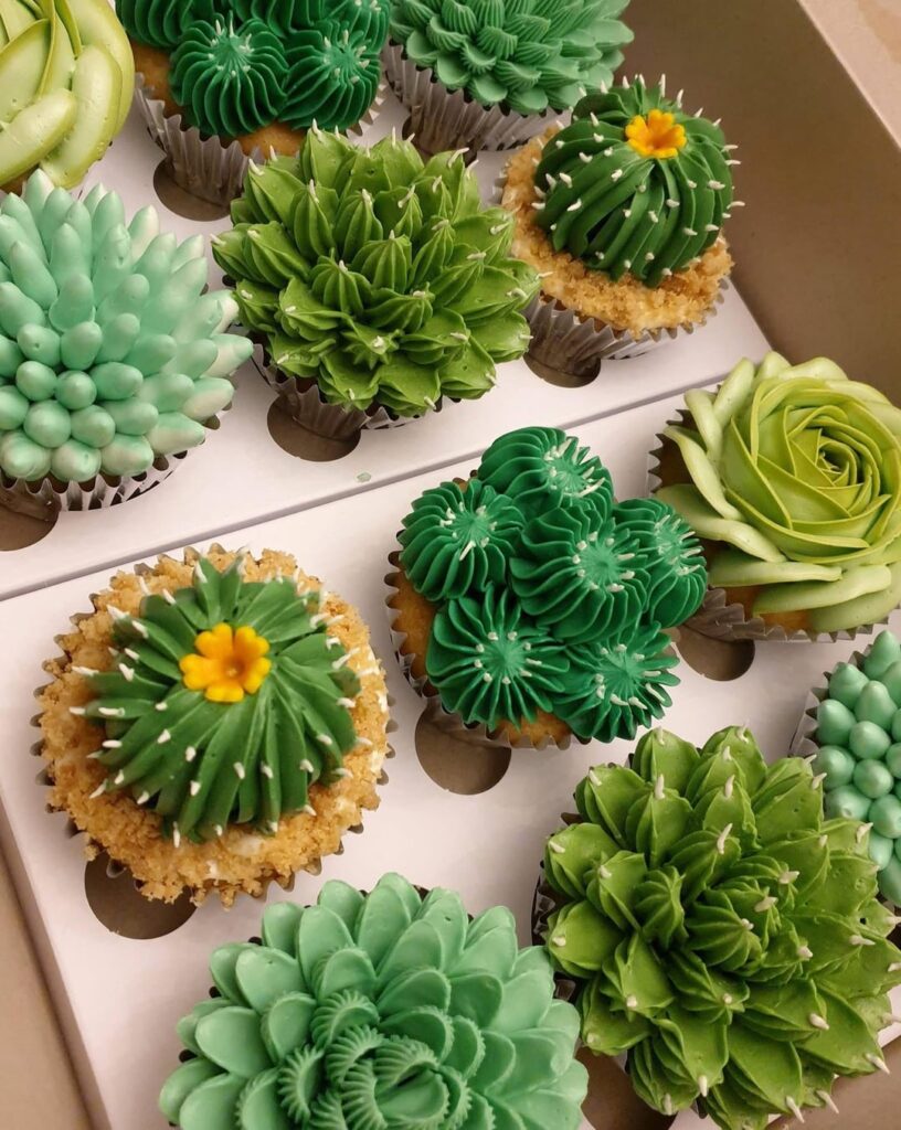 A garden of buttercream succulents 🌵