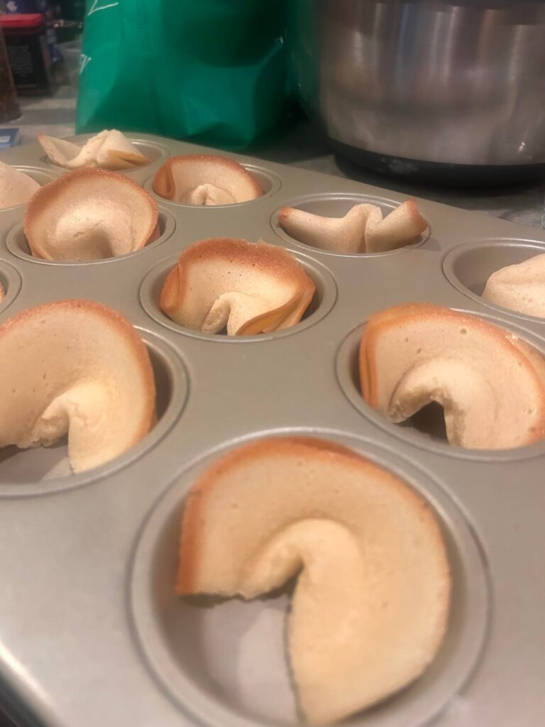 I made fortune cookies for the first time! I used fiori di Siclia for the flavoring