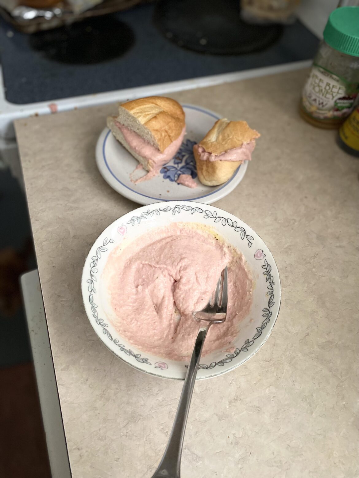 Pink Filled Sanwhich and Pink Dip