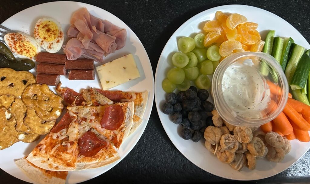 Snow day grazing plates for dinner
