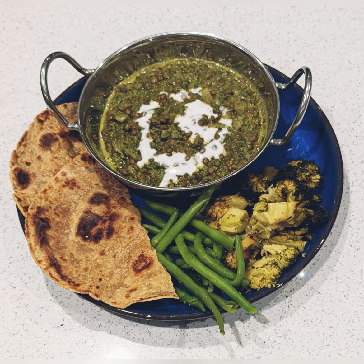 More green stuff - Green lentil dal