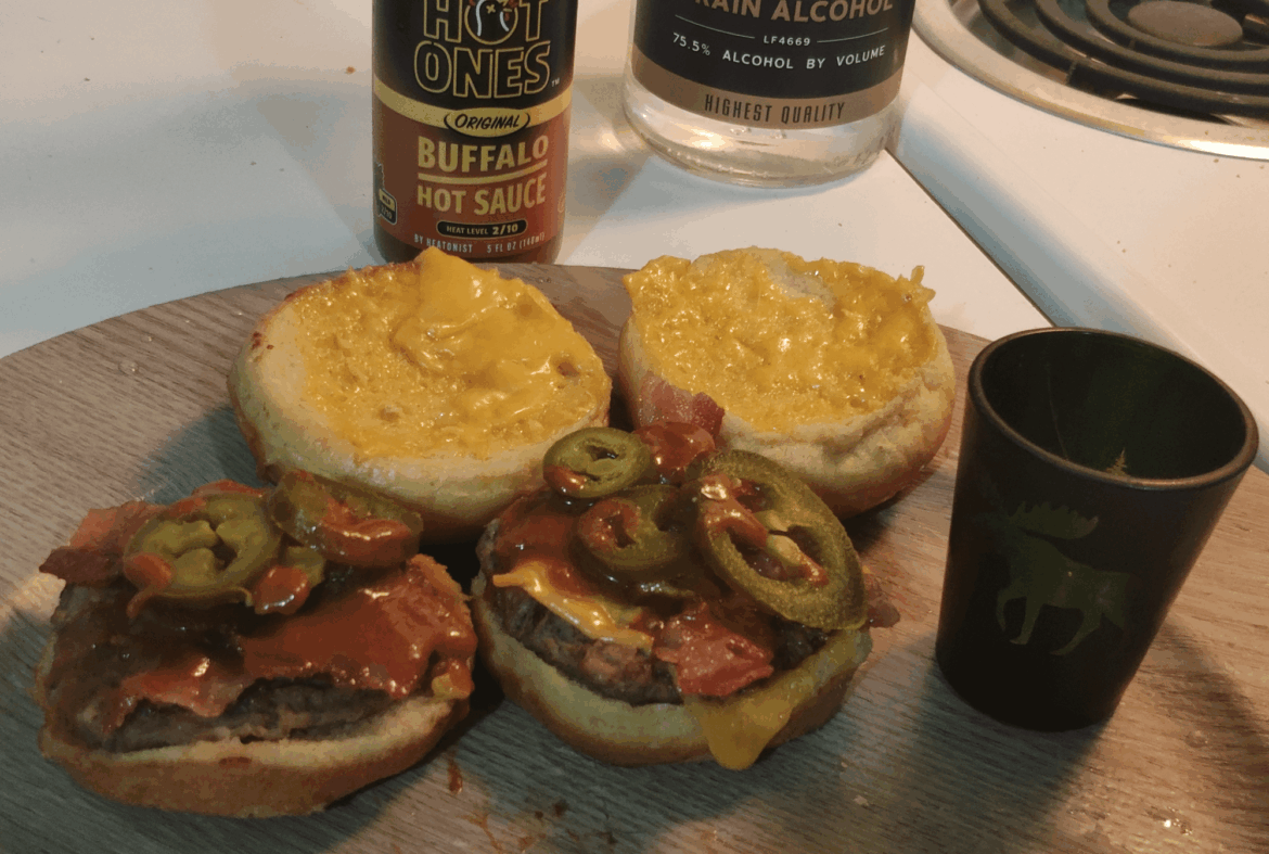 Spicy Sliders :D Shot glass for scale