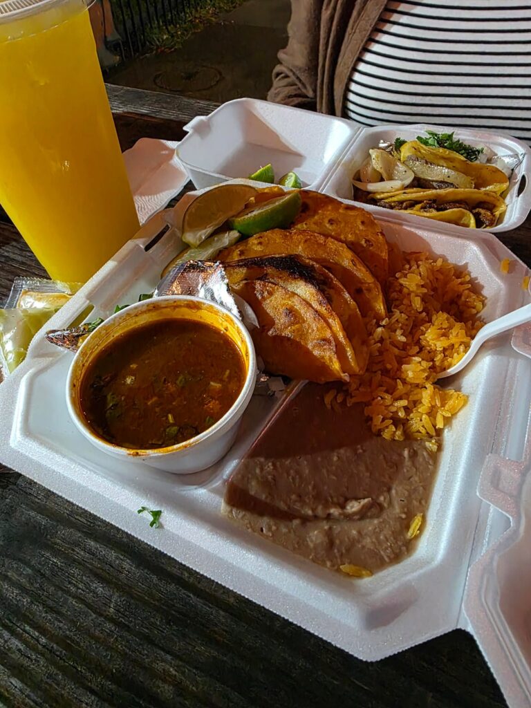 3 Birria, 1 Pastor and 1 Ribeye
