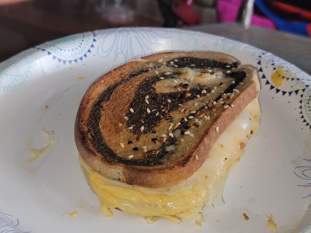 My grilled Colby and provolone on Rye with EBBS seasoning