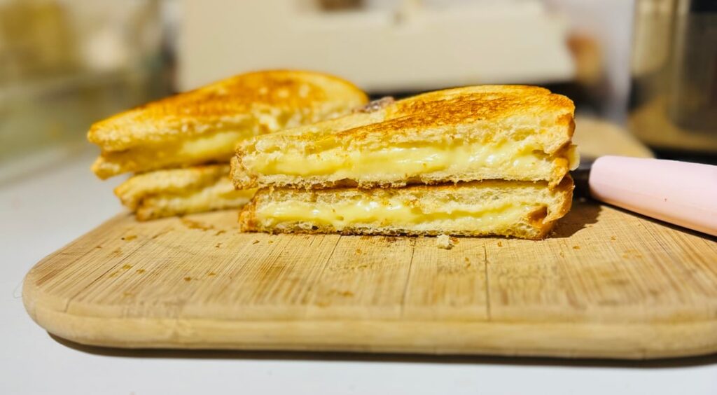 it’s cold outside. white bread, white american cheese. smoked turkey noodle soup