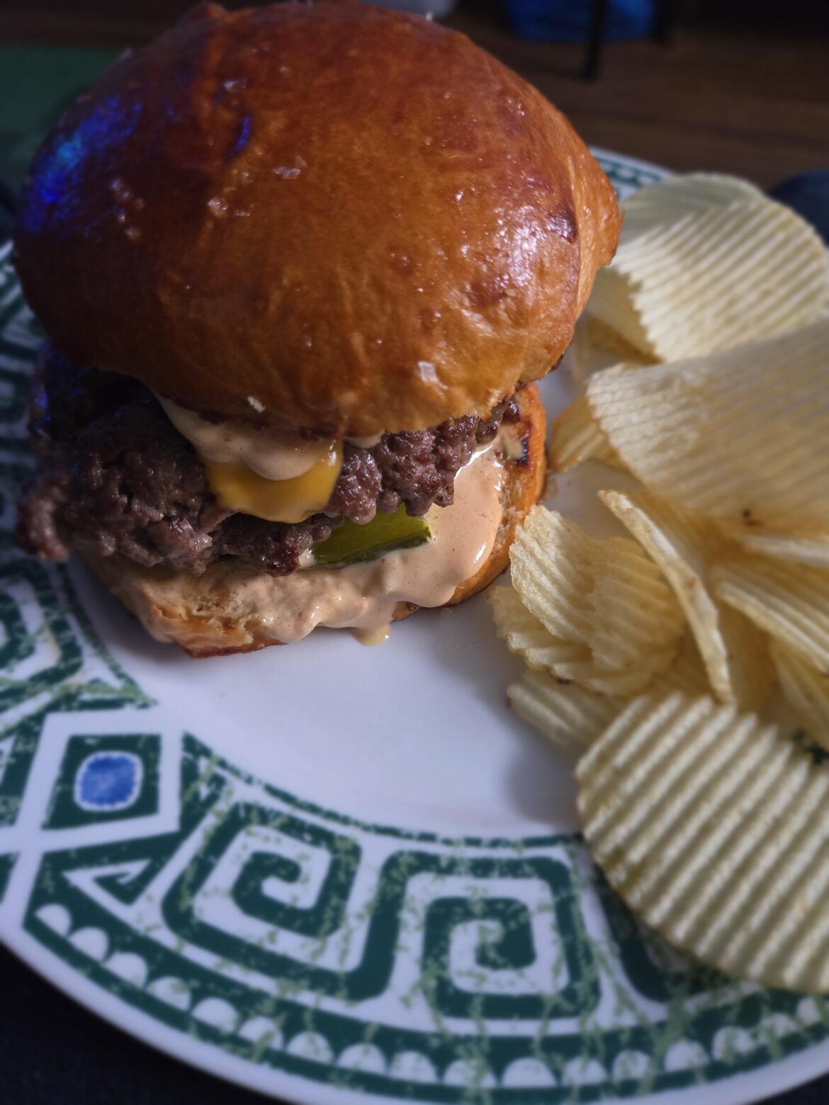 Double Smash Burger w/ Cheese & Bacon