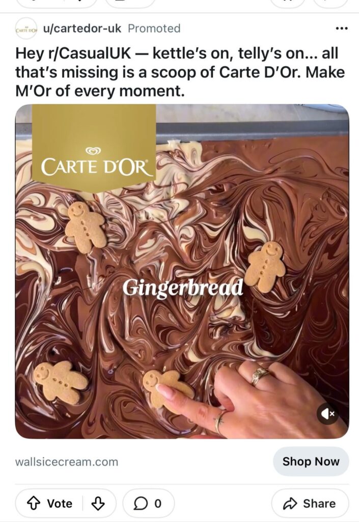 Okay, this Carte D’Or advert is starting to really wind me up now! Is it clogging up anyone else’s feed?