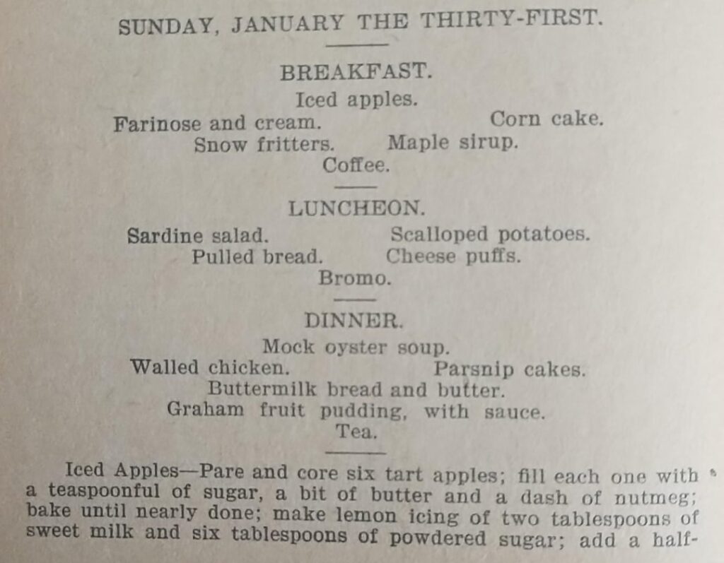 Menu for January 31th