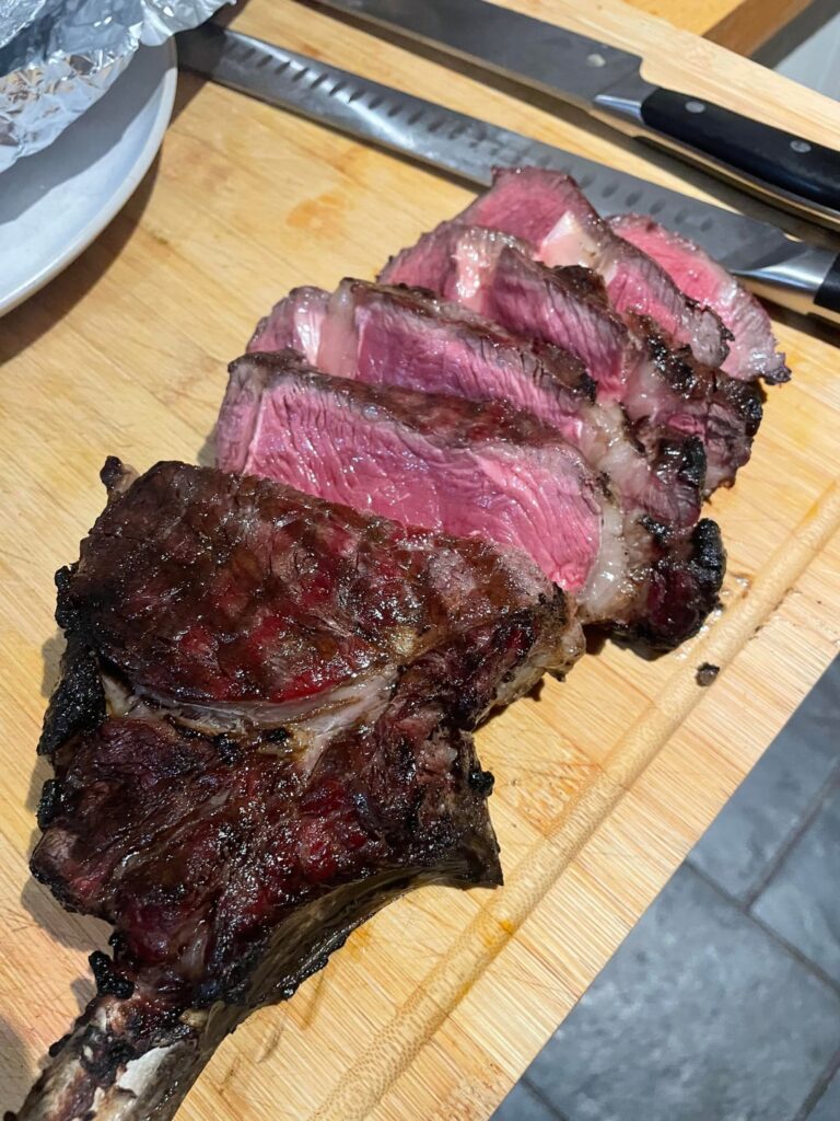 Treated myself and my fiancée to Cote de Bouef over charcoal