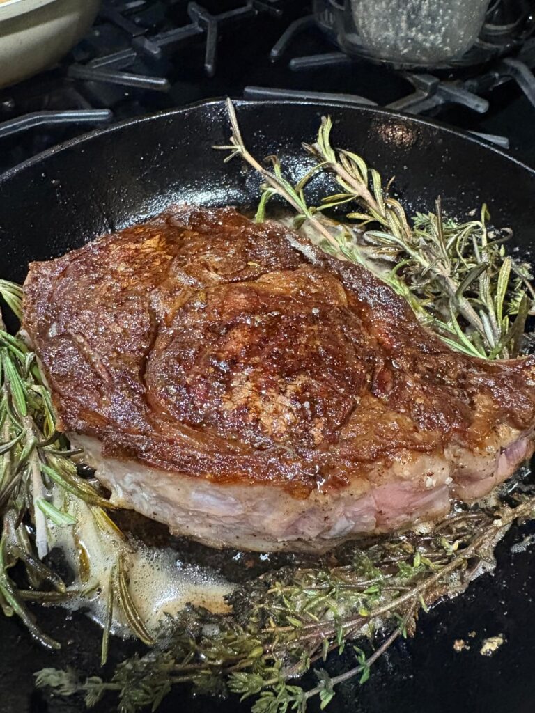 Cast iron cook on medium heat.