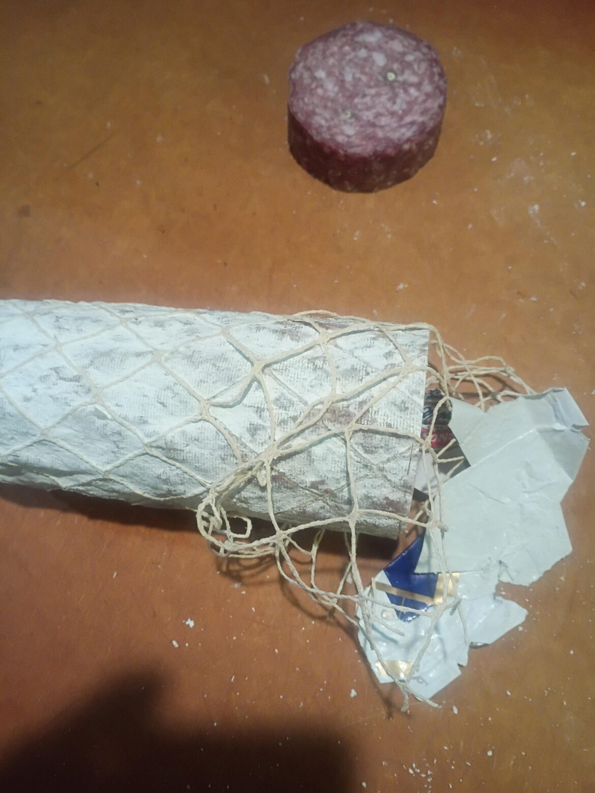 I really like that the salamis at my kitchen wear cunty little fishnets