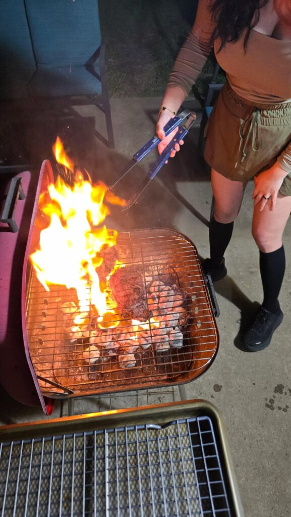 First ribeye with charcoal!
