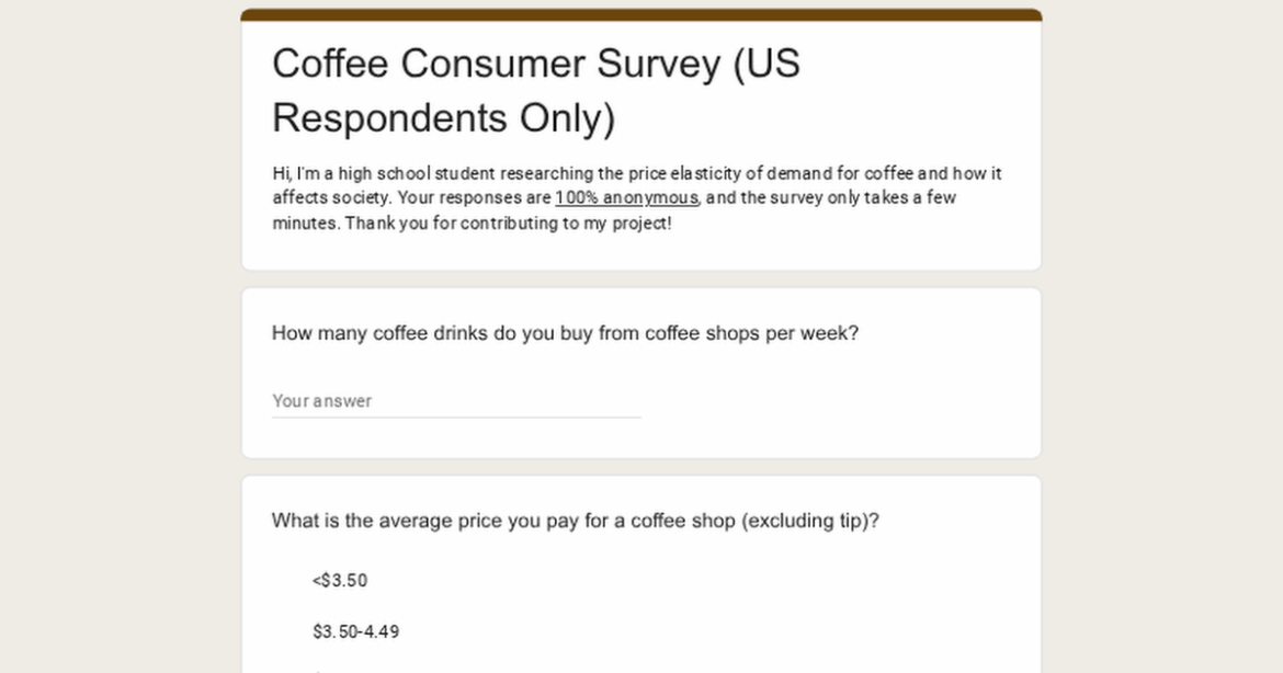 Coffee Drinkers Needed (Daily or Occasional Drinkers) - Quick Survey on Coffee Habits & Preferences (US Only)