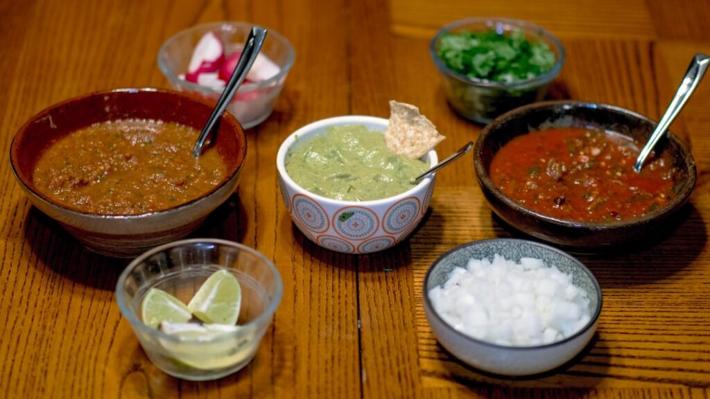 I made 3 different salsas for Tacos Al Pastor last night.