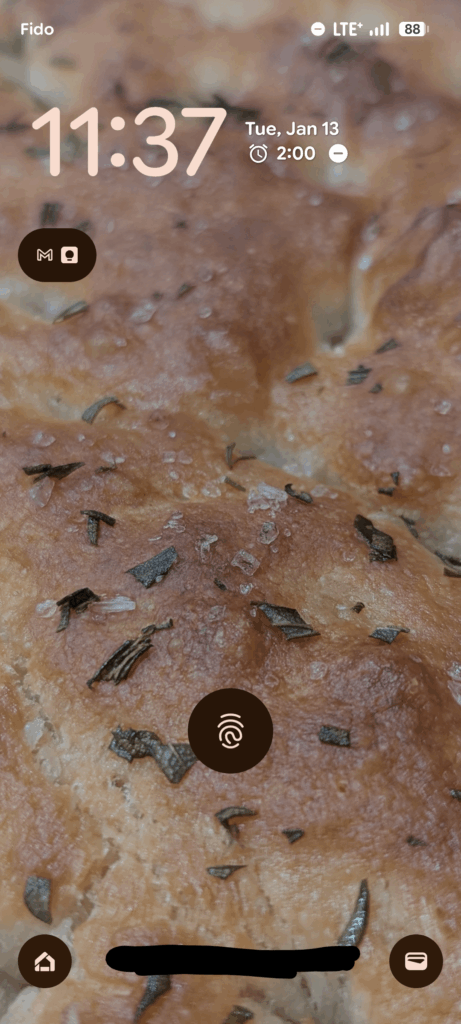 I changed my phone background from a photo of my husband to a closeup of my first focaccia, and he ain't even mad