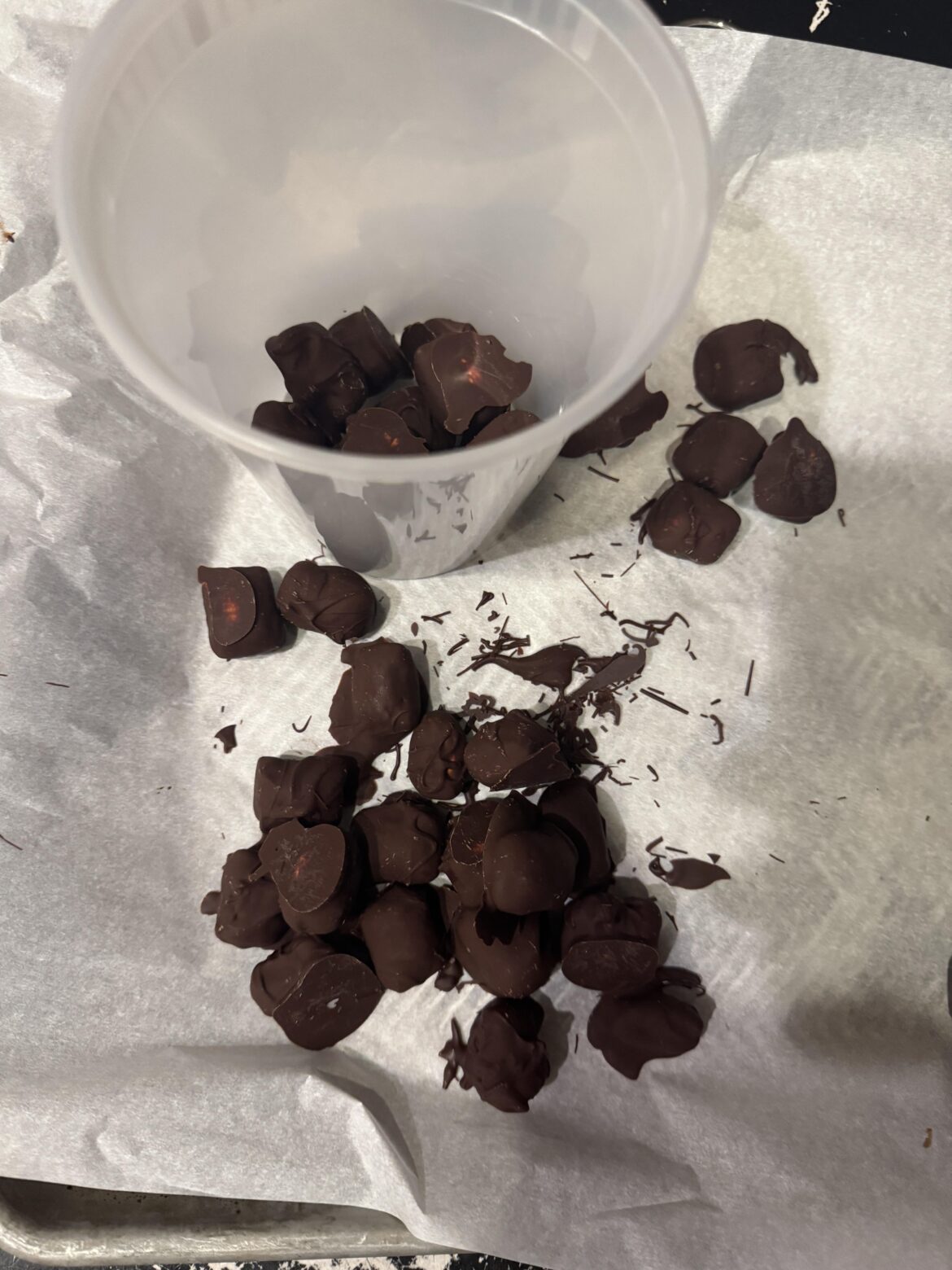 Dark chocolate + Chick-O-Sticks = vegan Butterfinger minis