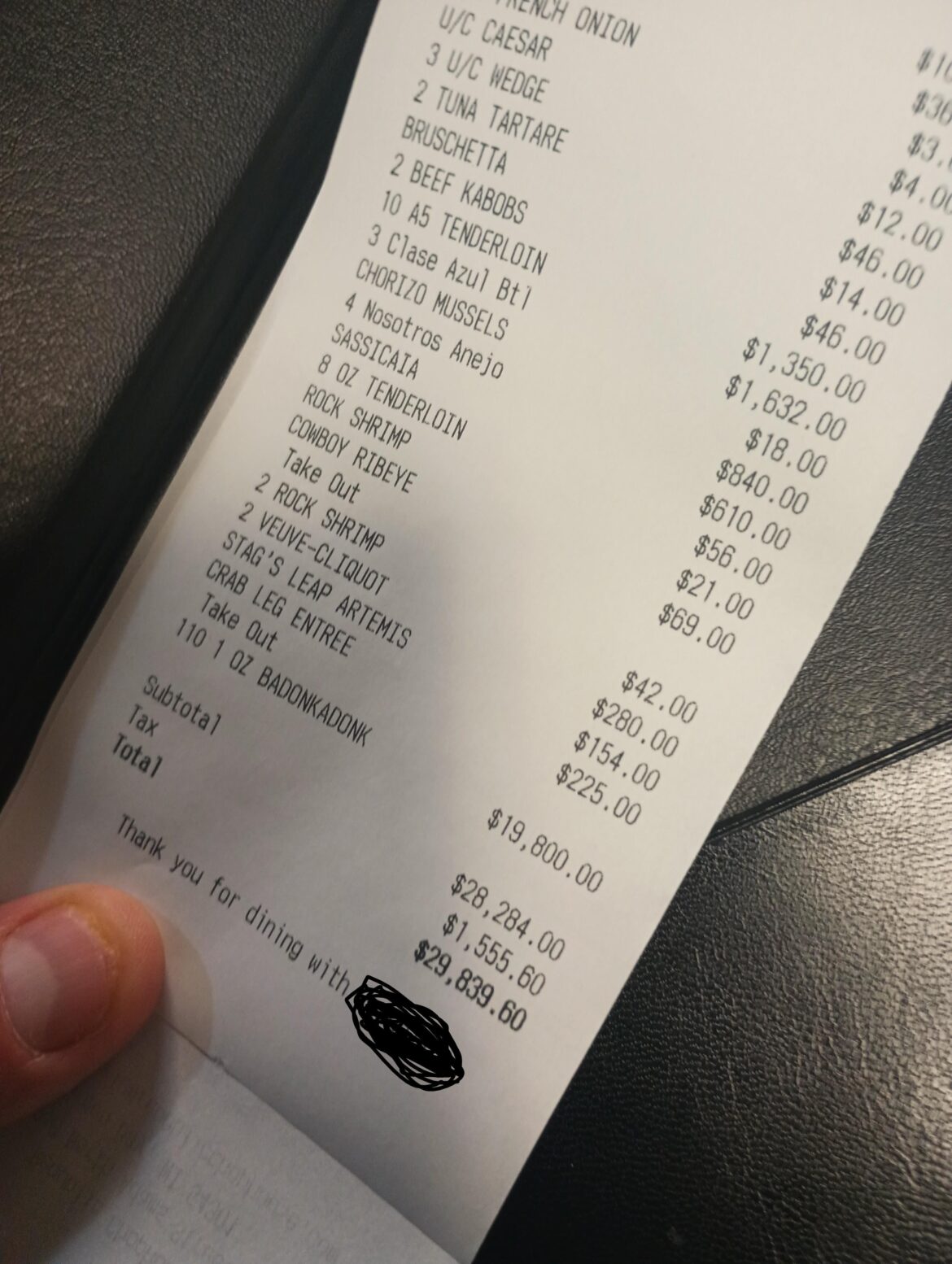 When 17 NFL defensive linemen come in to eat together at the restaurant I work for