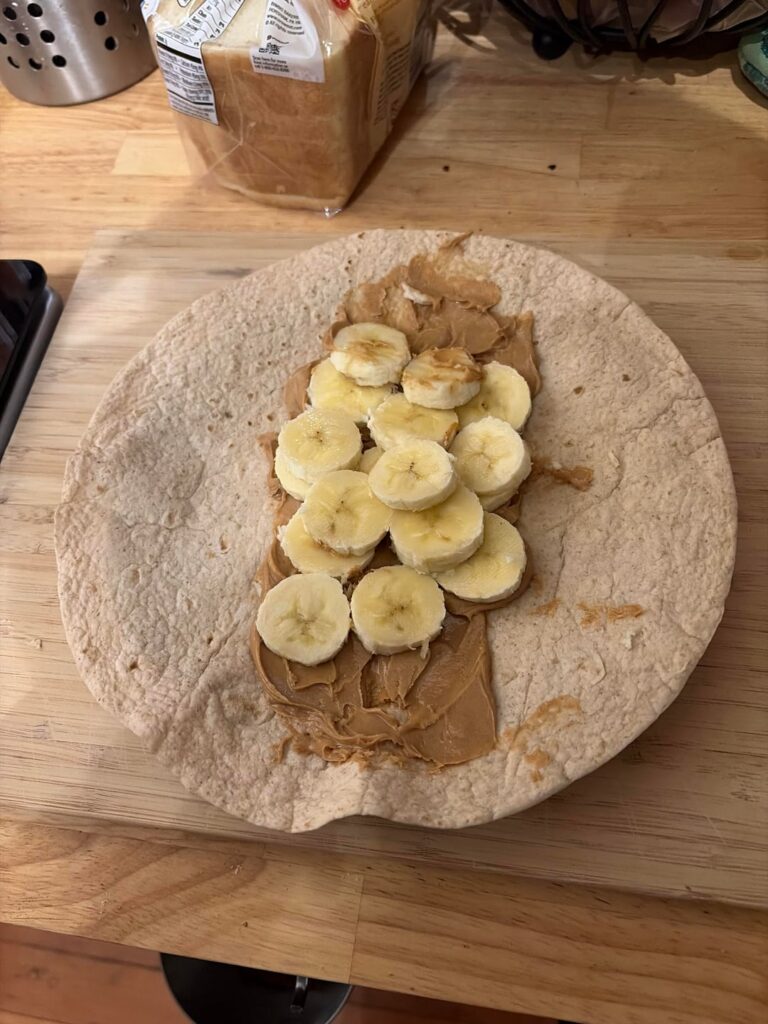 I made a peanut butter banana wrap