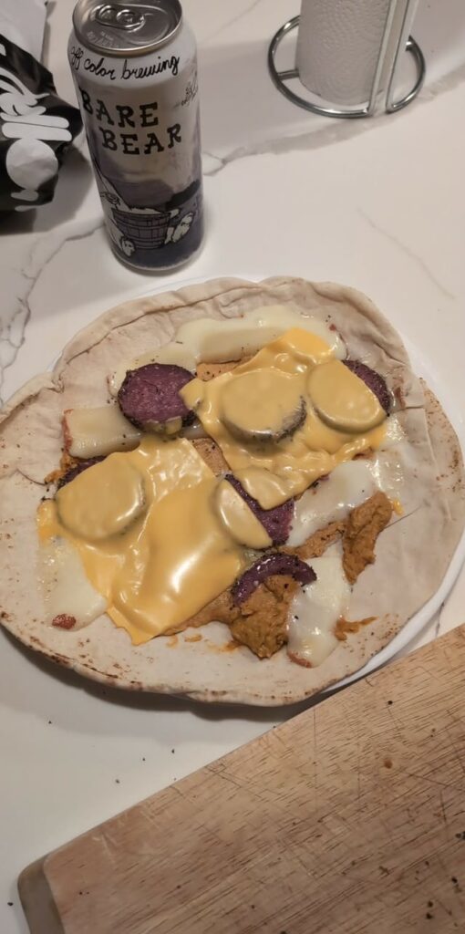 I forgot to get dinner so I made pizza