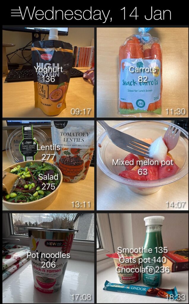 What trying to eat 1500 calories with no cooking skills looks like