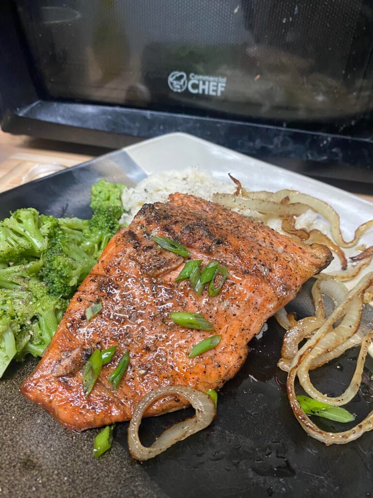 Some grilled salmon late this evening.