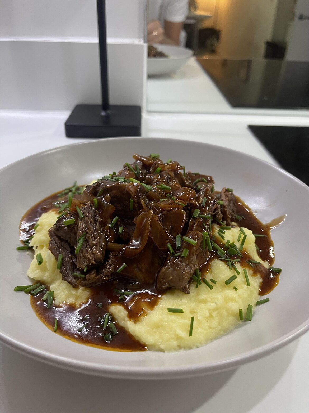 [homemade] beef short rib and mustard mash