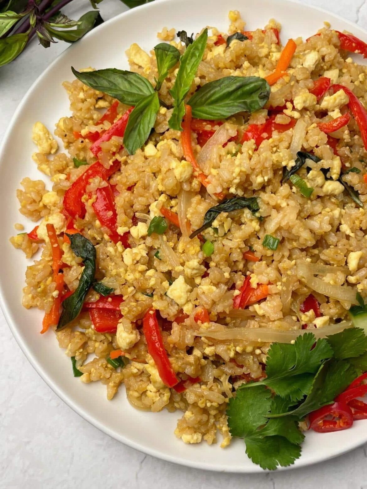Vegan Thai Fried Rice with Tofu "Eggs"