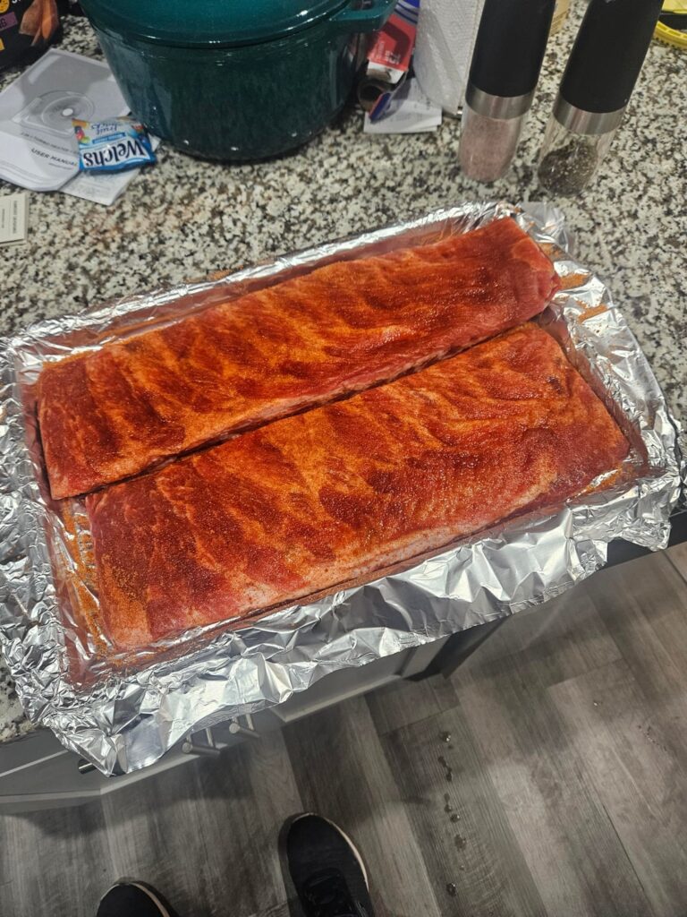 Smoked St Louis Style Ribs and Smoked Mac N Cheese.