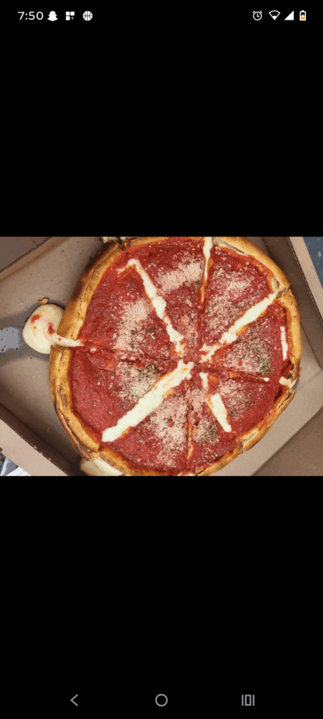 This beautiful creature is a legend and will forever be. (Deep dish pizza)