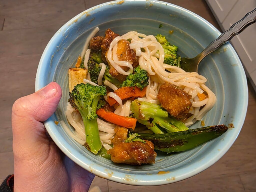 Miso tofu noodle bowl