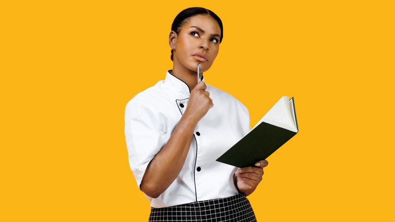 Chef thinking about recipes