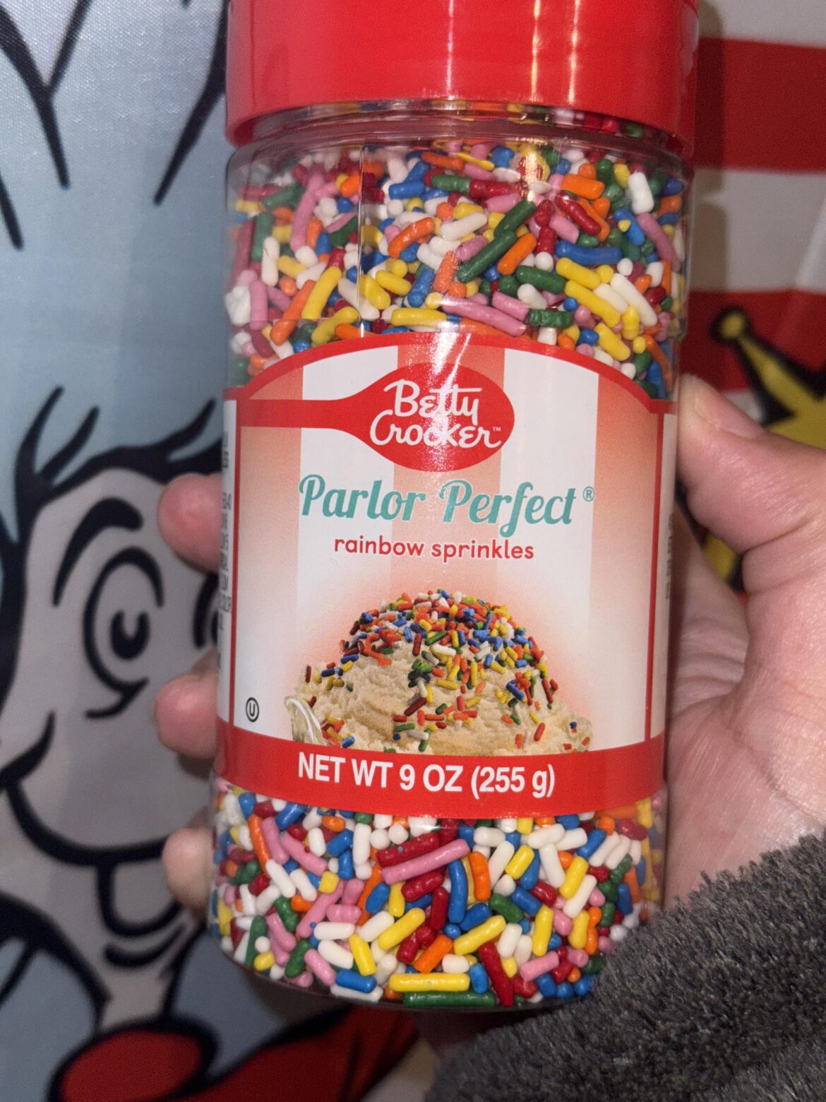 Will my son’s birthday cake, covered in these sprinkles, be okay overnight in the fridge?