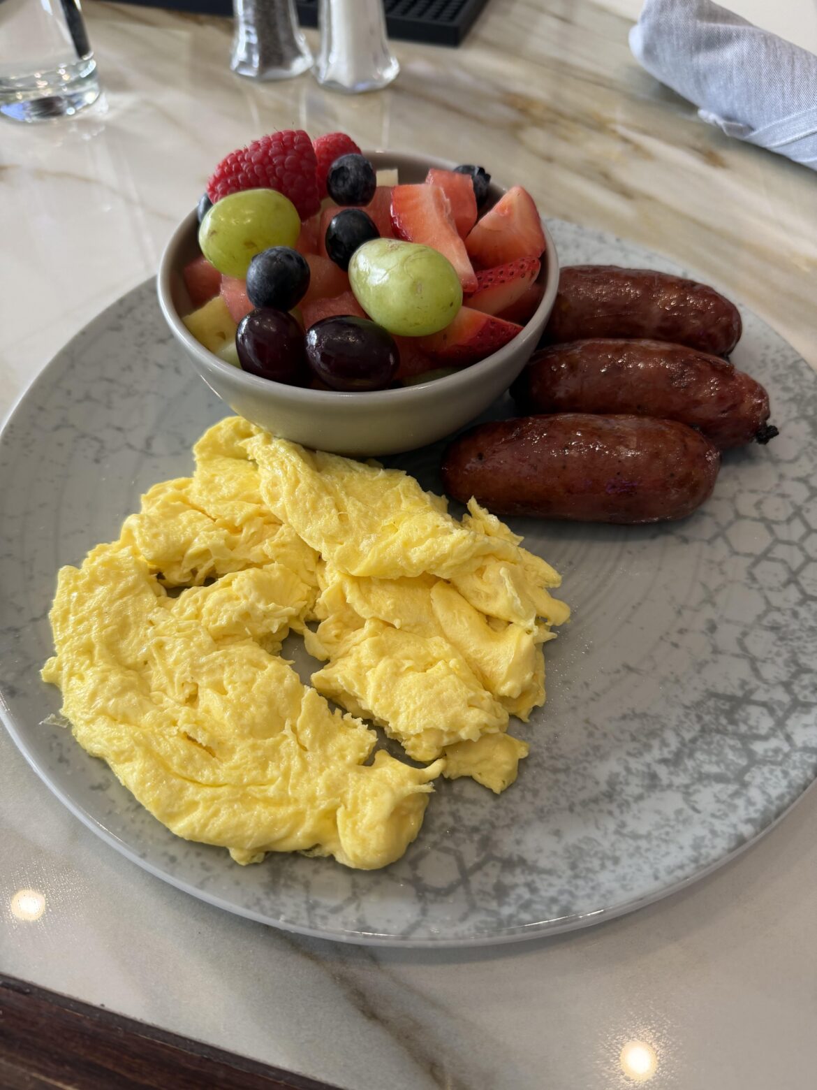 Chicken sausage seems healthier than bacon? Right?